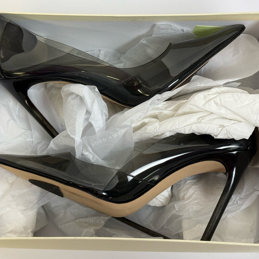 Good American Black Stiletto Heels